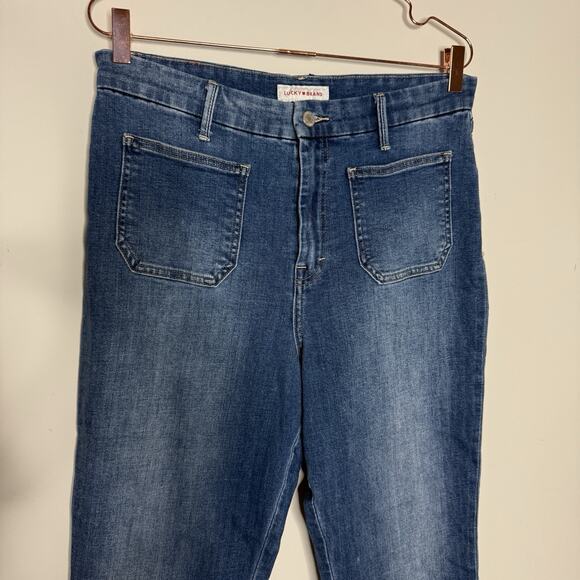 Lucky Brand Stevie High Rise Flare 14/32 Blue Wash Denim Festival Cowgirl Y2K - Picture 3 of 10